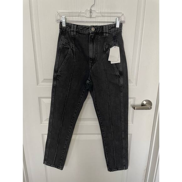 Isabel Marant Etoile Tilly Straight Leg Jeans Faded Black Size 2 New - Picture 11 of 15